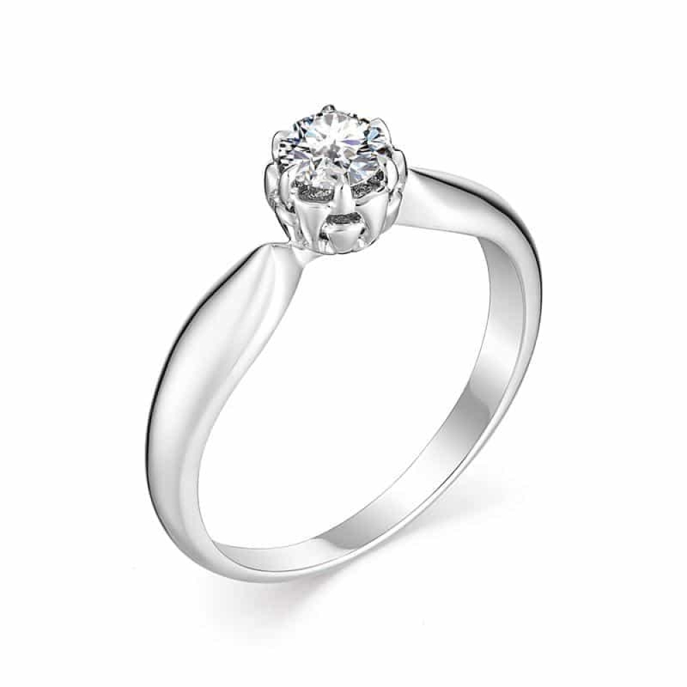 Inel din aur alb cu pietre Diamant