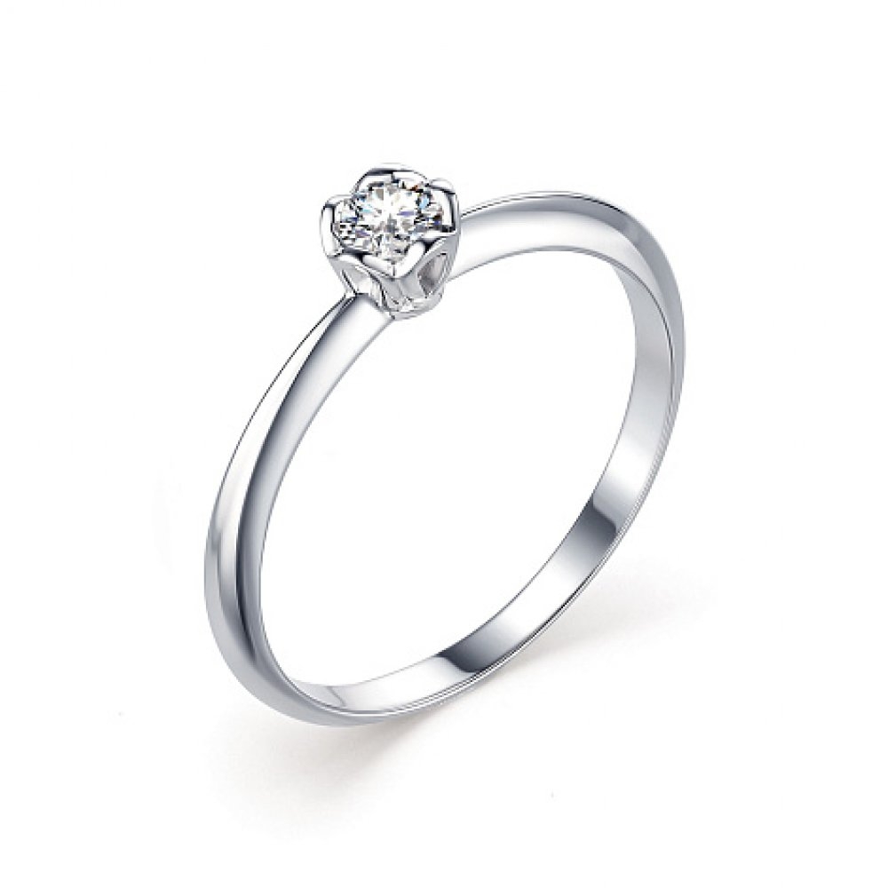 Inel din aur alb cu pietre Diamant