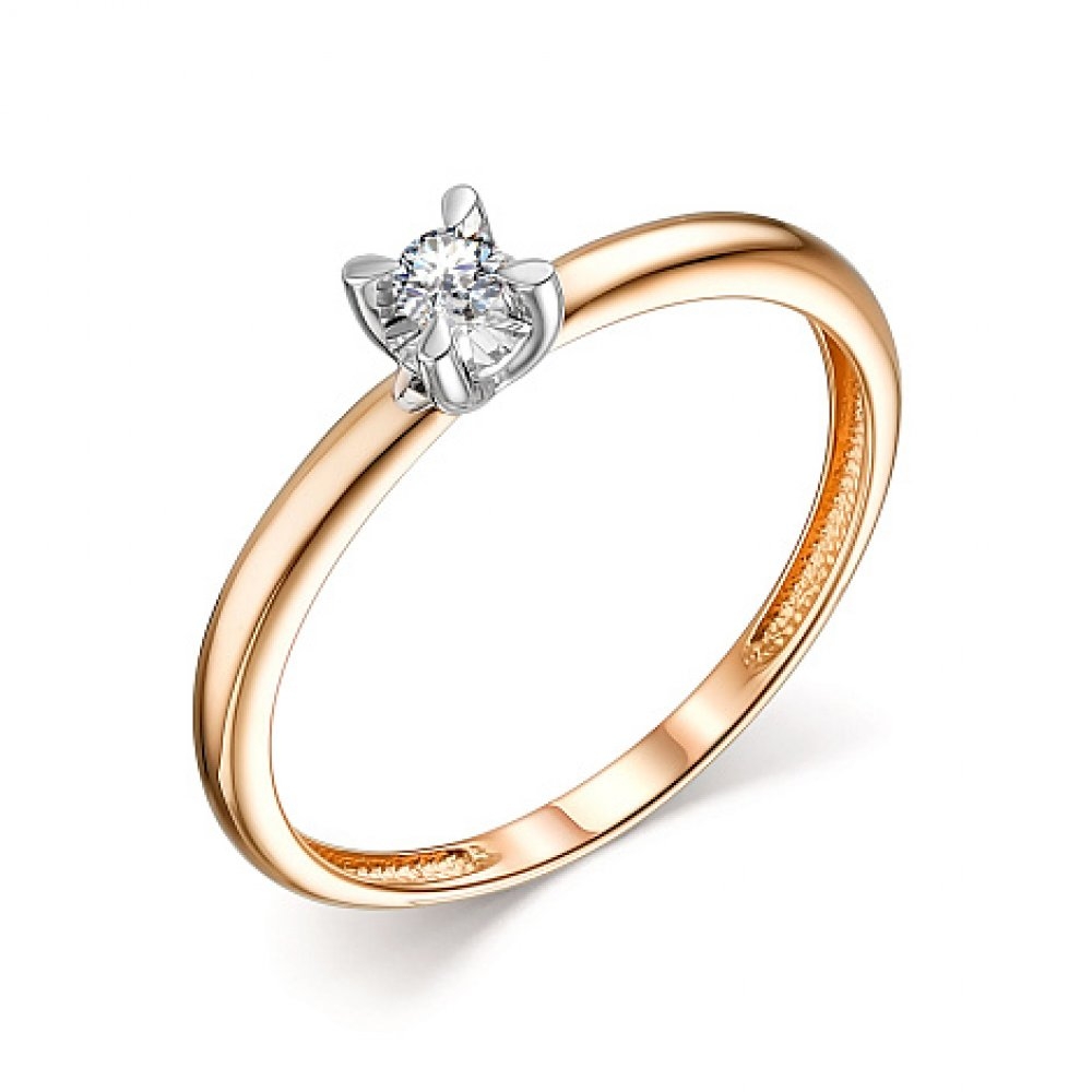 Inel din aur roz cu pietre Diamant