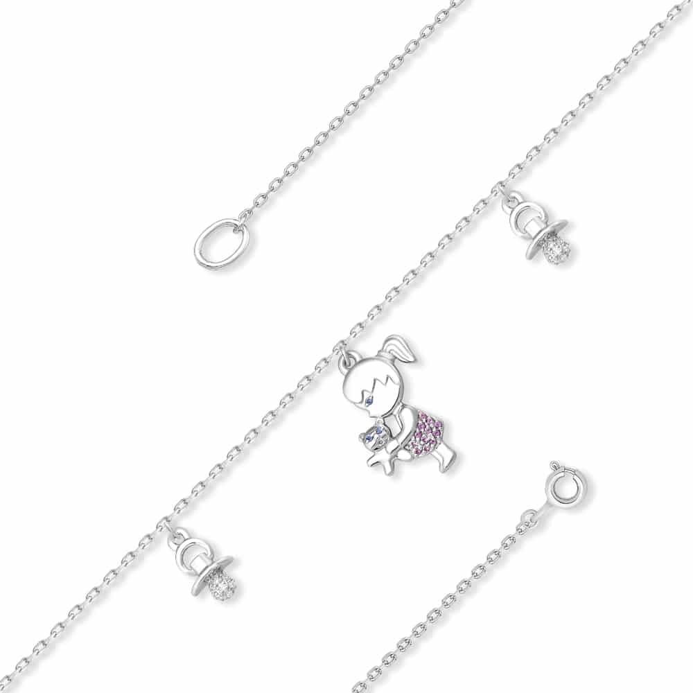 Brățară din argint  cu pietre Cubic Zirconia Incolor