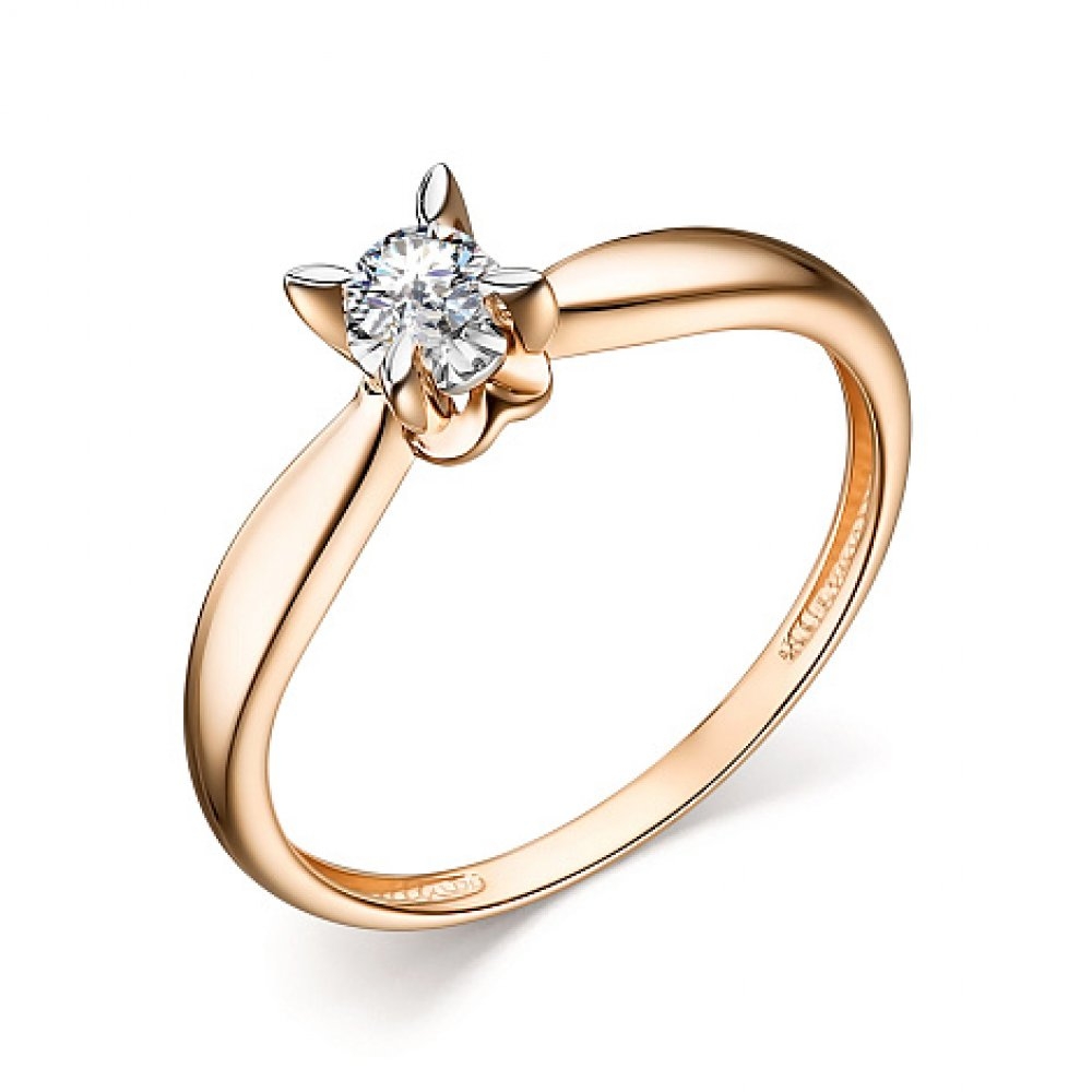 Inel din aur roz cu pietre Diamant