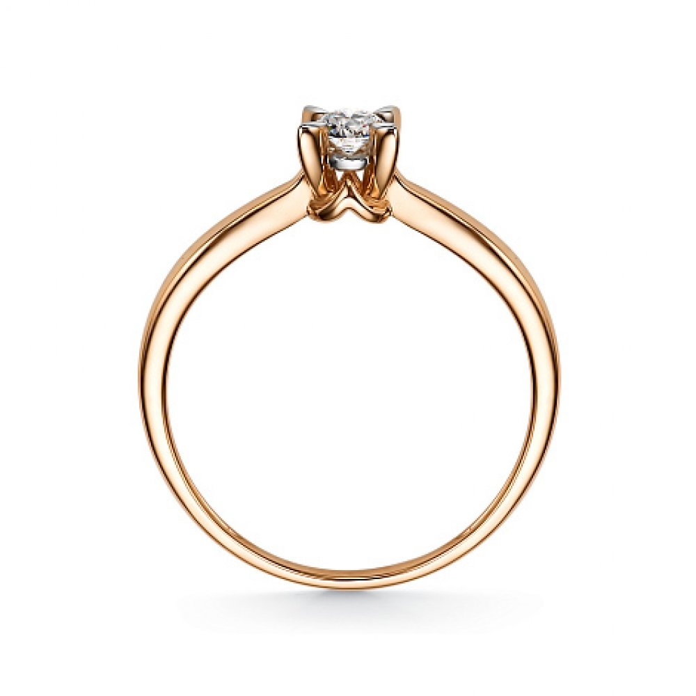 Inel din aur roz cu pietre Diamant