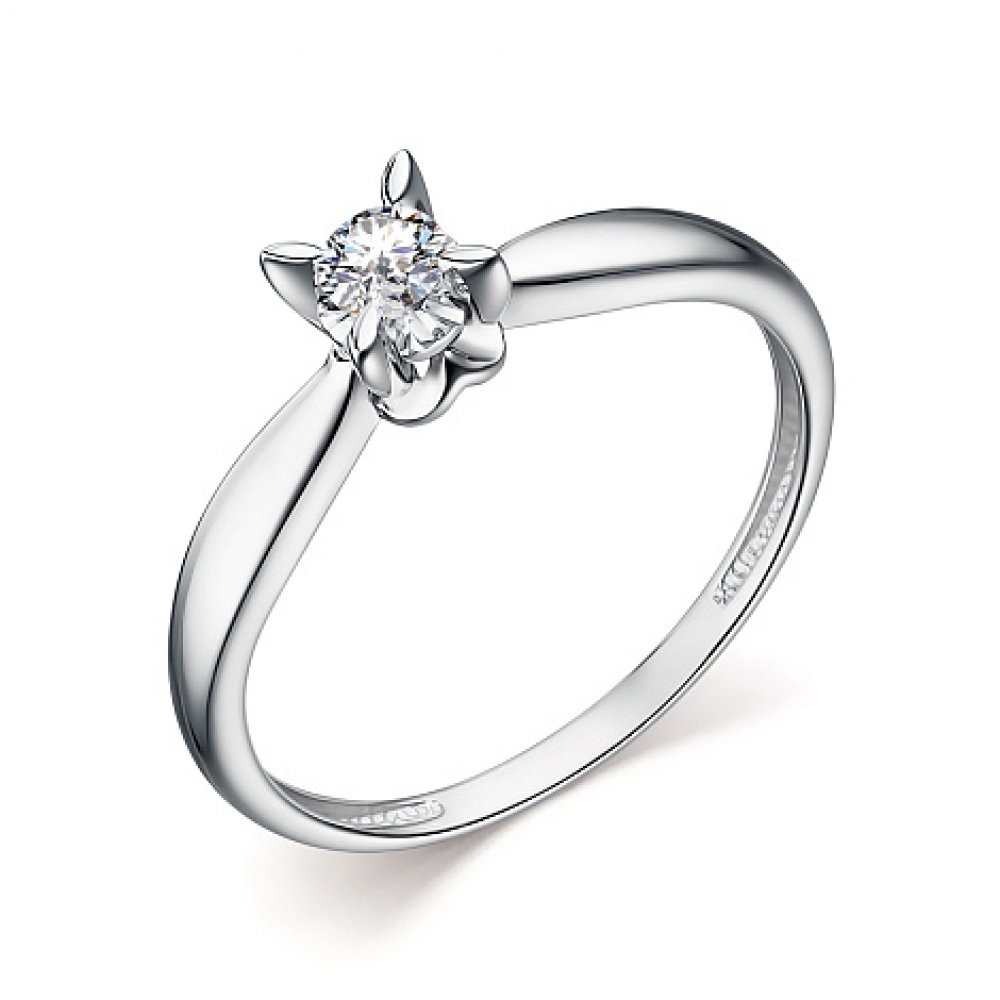 Inel din aur alb cu pietre Diamant