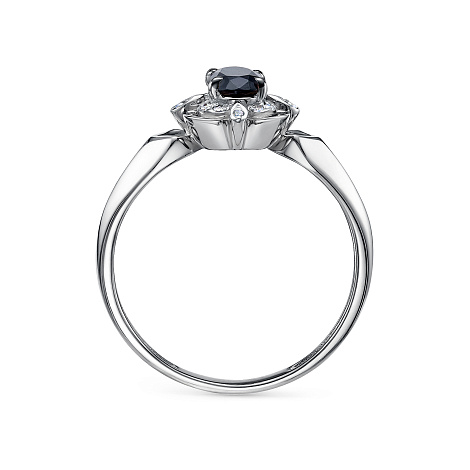 Inel din aur alb cu pietre Diamant, Safir