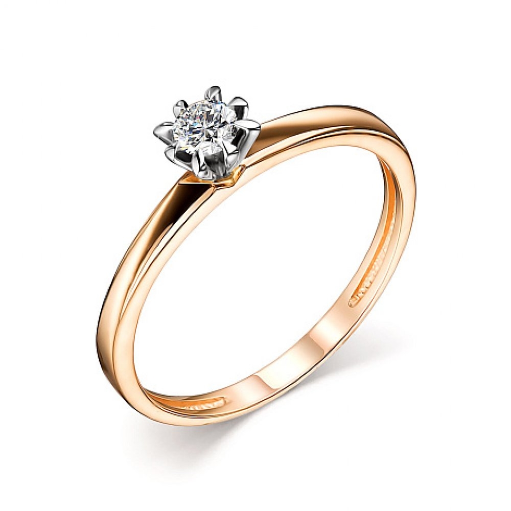 Inel din aur roz cu pietre Diamant