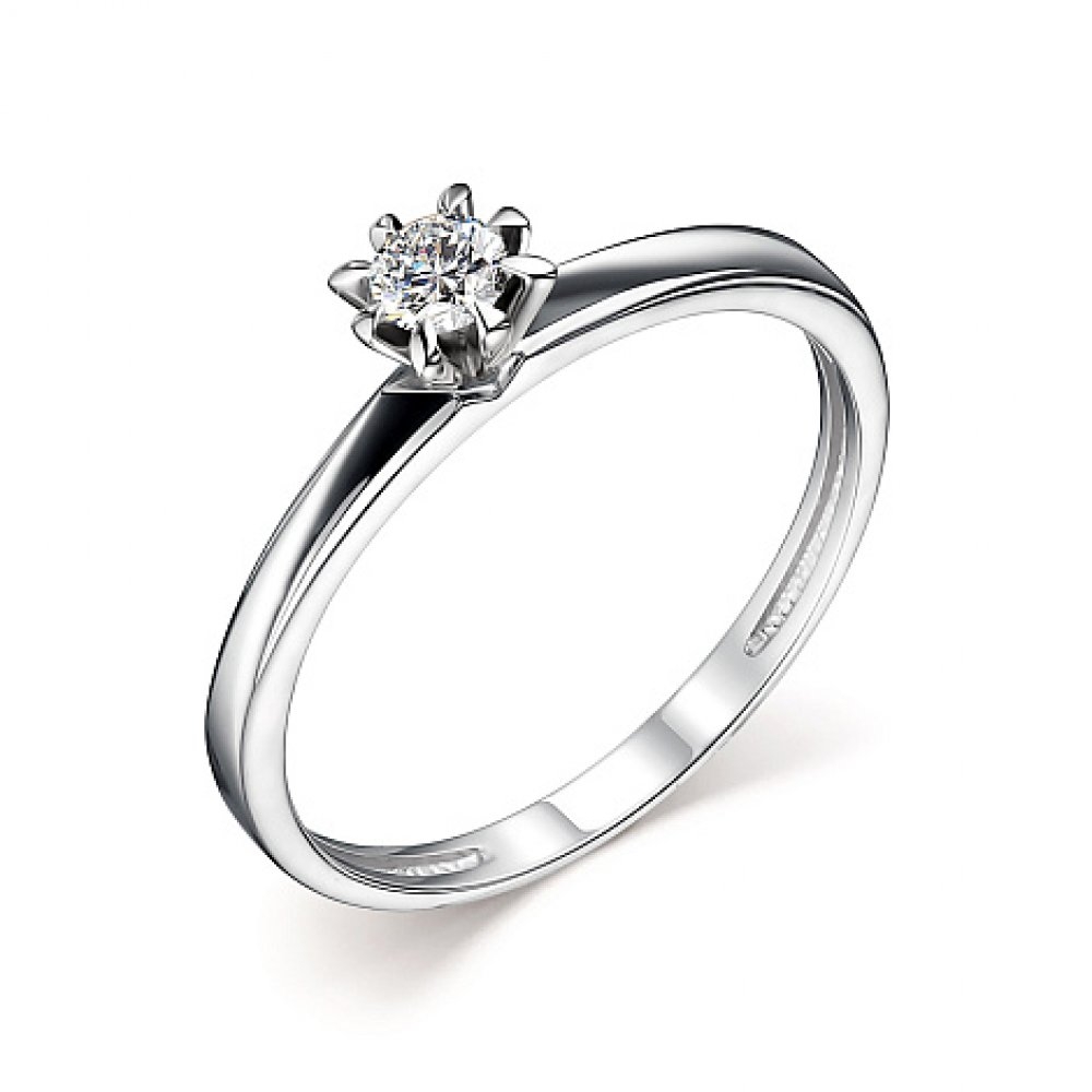 Inel din aur alb cu pietre Diamant