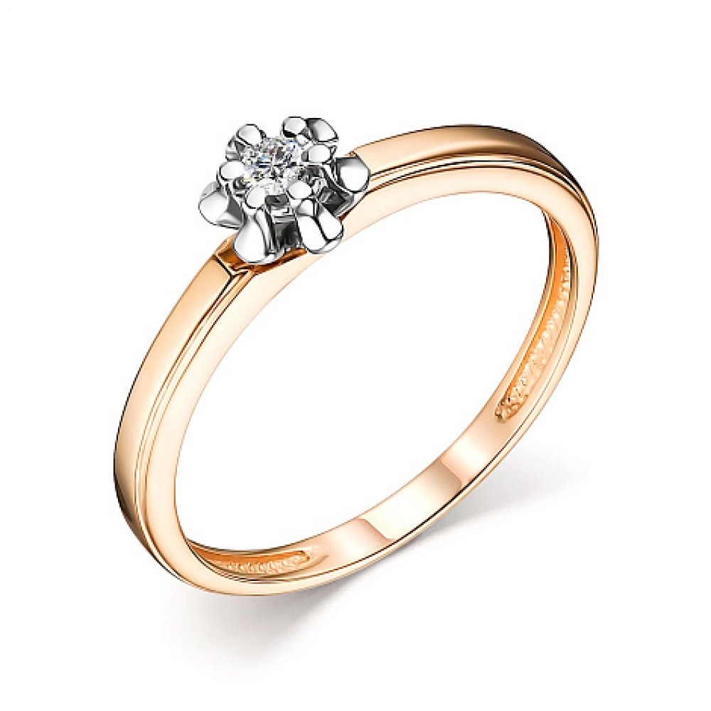 Inel din aur roz cu pietre Diamant