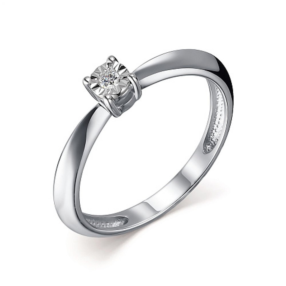 Inel din aur alb cu pietre Diamant