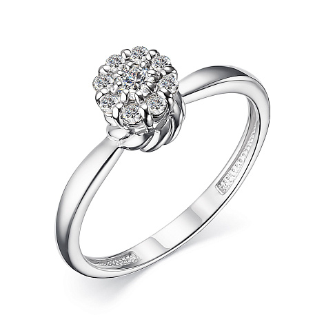 Inel din aur alb cu pietre Diamant