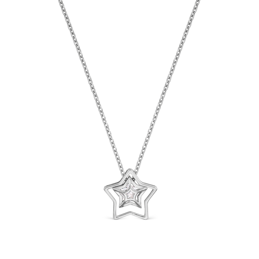 Colier din aur alb cu pietre Cubic Zirconia Incolor