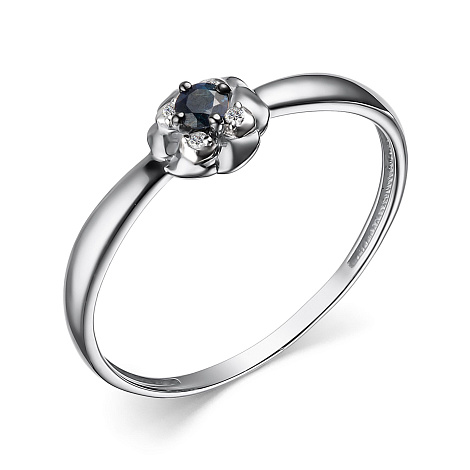 Inel din aur alb cu pietre Diamant, Safir
