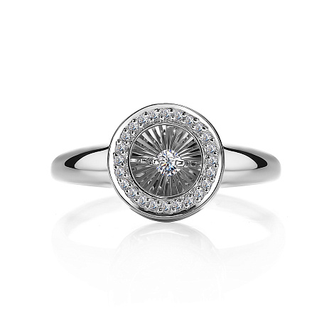 Inel din aur alb cu pietre Diamant