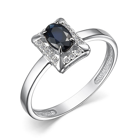 Inel din aur alb cu pietre Diamant, Safir