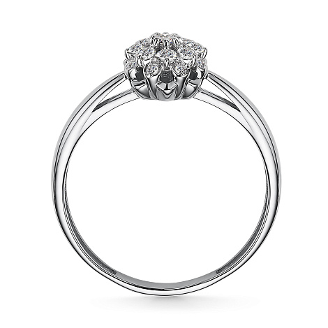 Inel din aur alb cu pietre Diamant