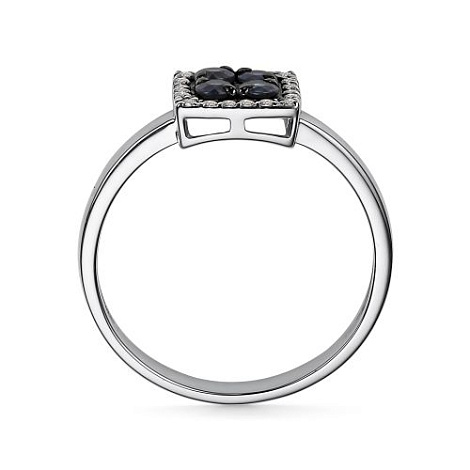 Inel din aur alb cu pietre Diamant, Safir