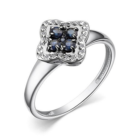 Inel din aur alb cu pietre Diamant, Safir