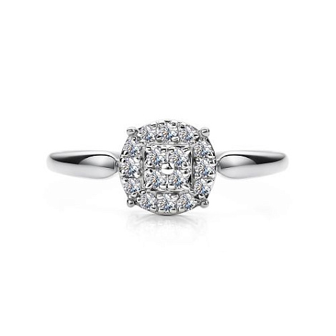 Inel din aur alb cu pietre Diamant