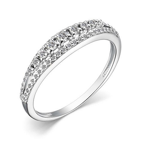 Inel din aur alb cu pietre Diamant