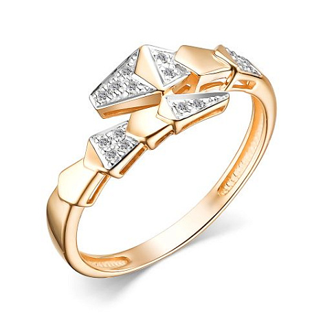 Inel din aur roșu cu pietre Diamant