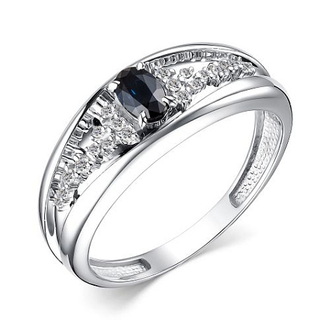 Inel din aur alb cu pietre Diamant, Safir