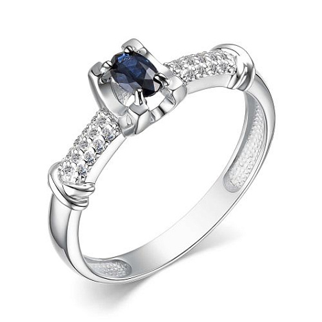 Inel din aur alb cu pietre Diamant, Safir