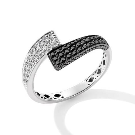 Inel din aur alb cu pietre Diamant, Diamant negru