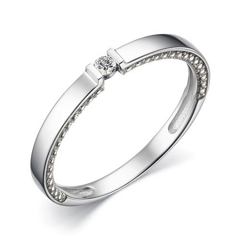 Verighetă din aur alb cu pietre Diamant