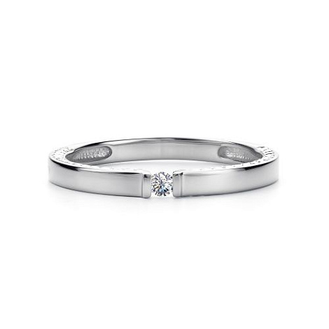 Verighetă din aur alb cu pietre Diamant