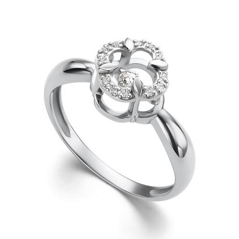 Inel din aur alb cu pietre Diamant