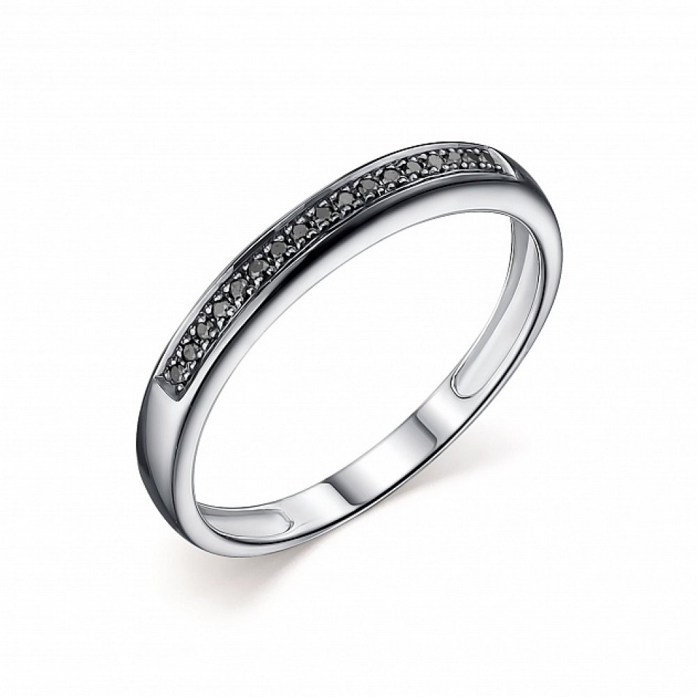 Inel din aur alb cu pietre Diamant negru