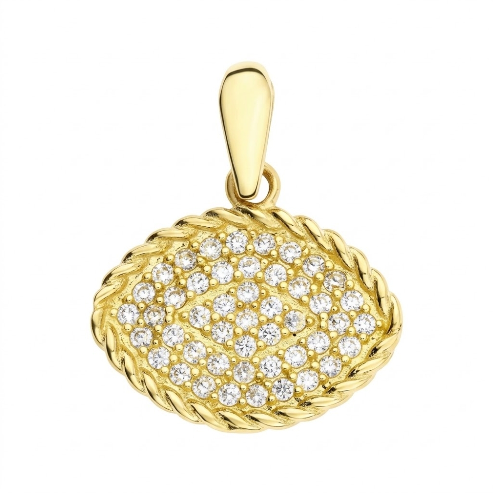 Pandantiv din aur galben cu Cubic Zirconia Incolor