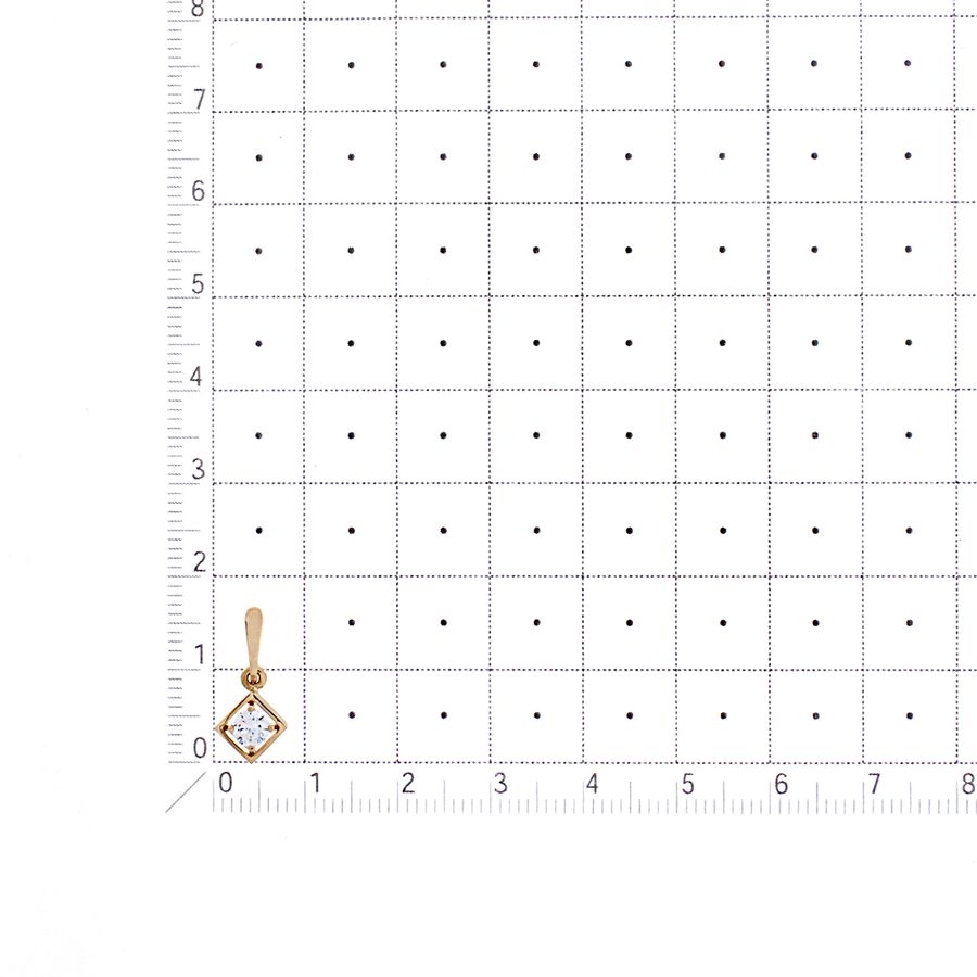 Pandantiv din aur roșu cu pietre Cubic Zirconia Incolor