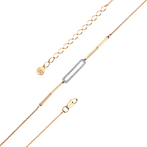 Brățară din aur roșu cu pietre Cubic zirconia