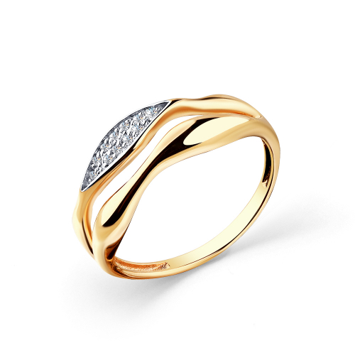 Inel din aur roșu cu pietre Cubic zirconia