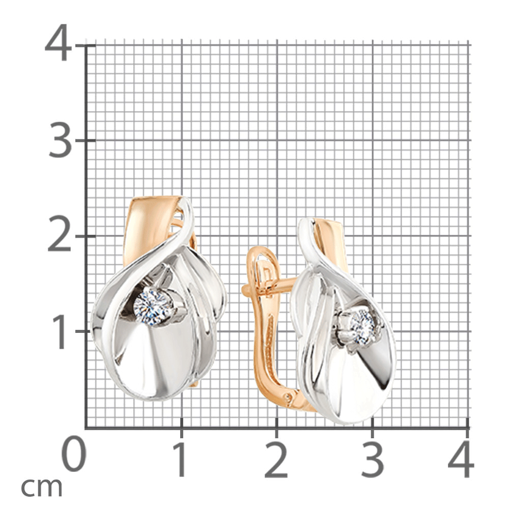 Cercei din aur roz cu pietre Diamant