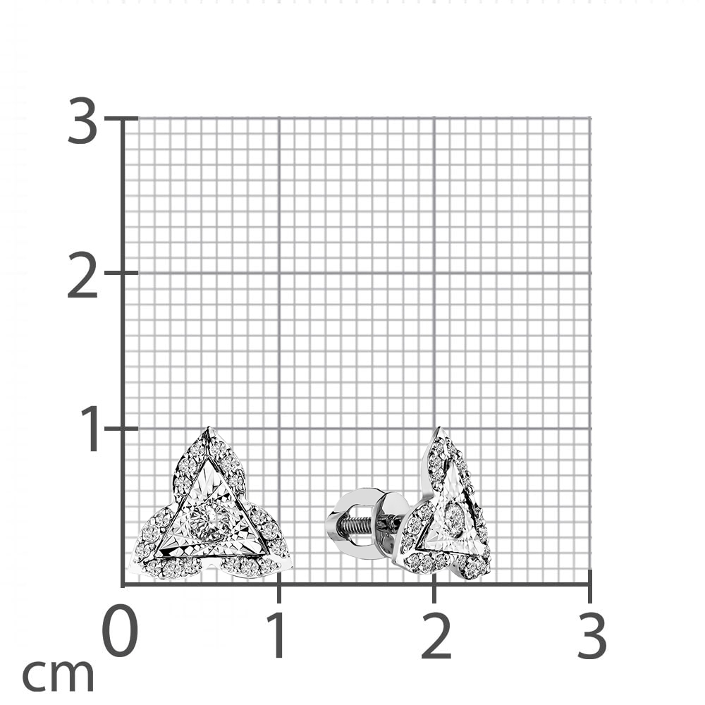 Cercei Pusete din aur alb cu pietre Diamant