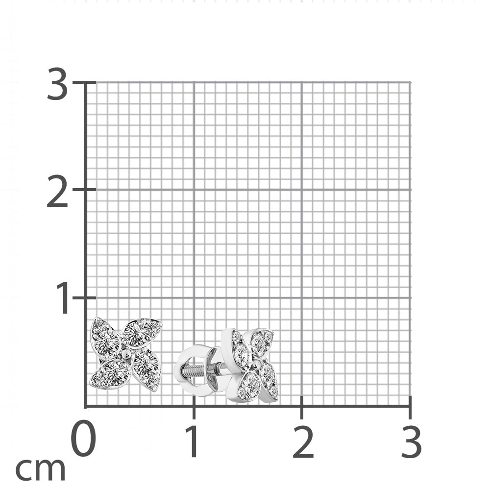 Cercei Pusete din aur alb cu pietre Diamant