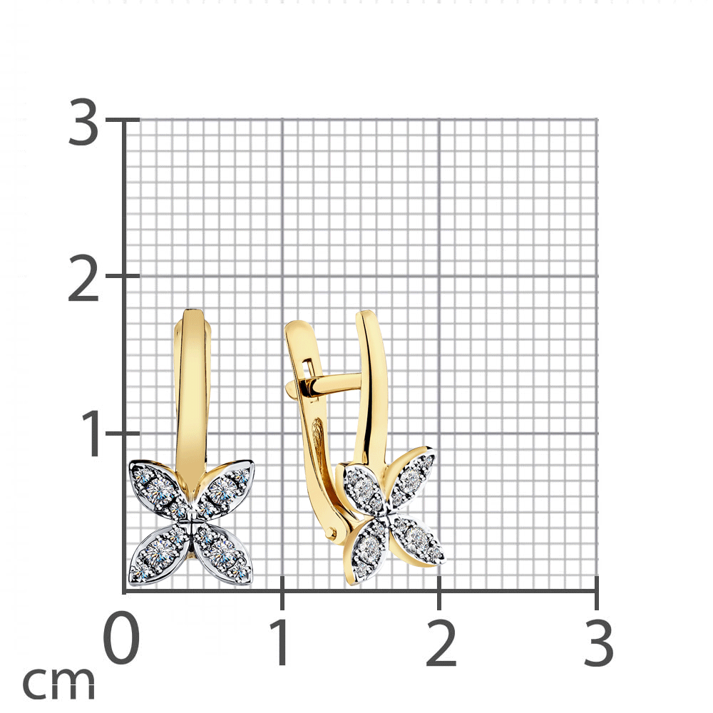 Cercei din aur galben cu pietre Diamant