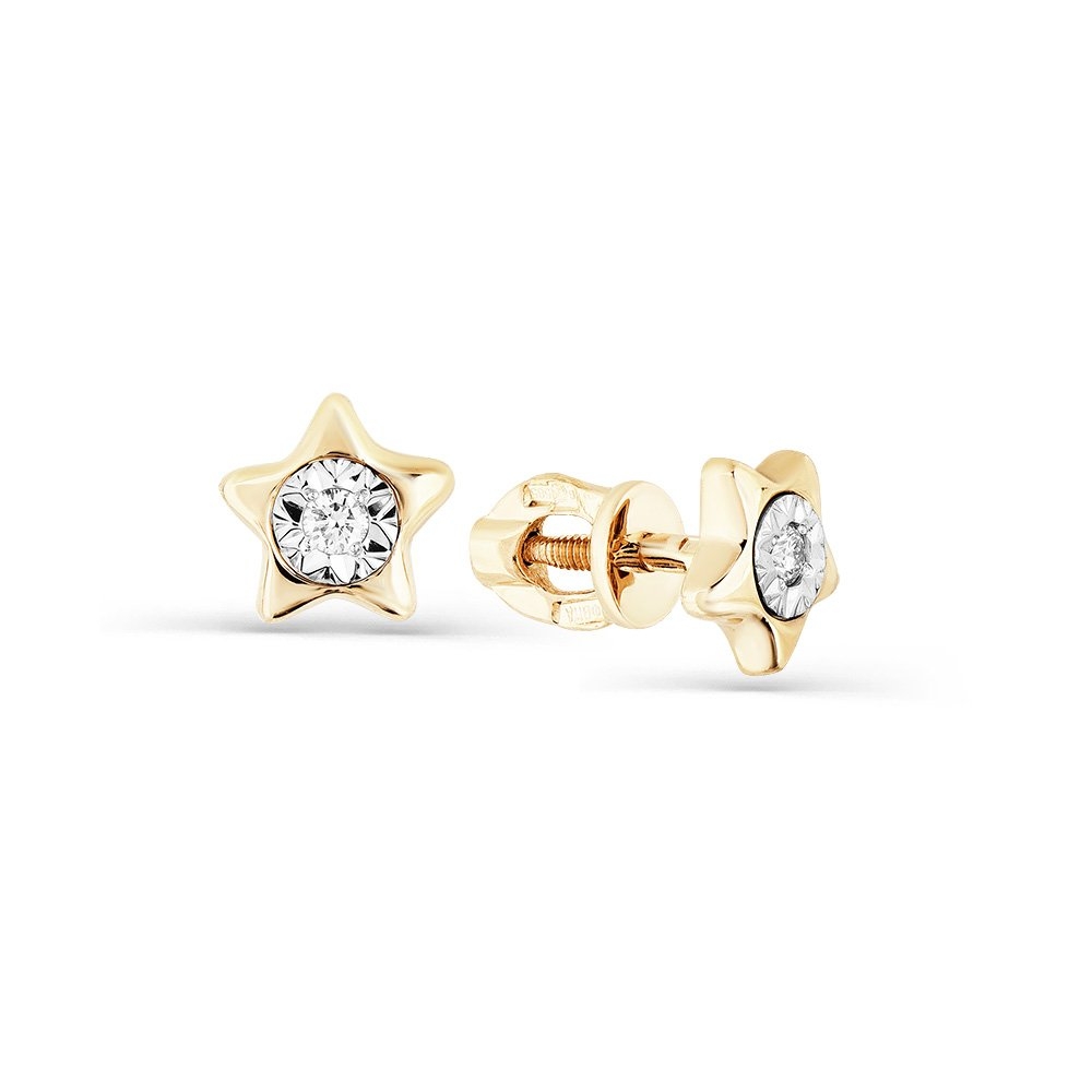 Cercei Pusete din aur  cu pietre Diamant