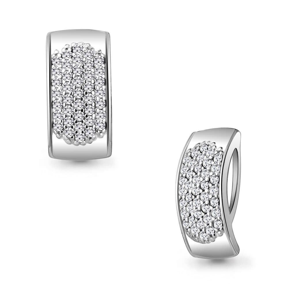 Pandantiv din aur alb cu pietre Cubic Zirconia Incolor