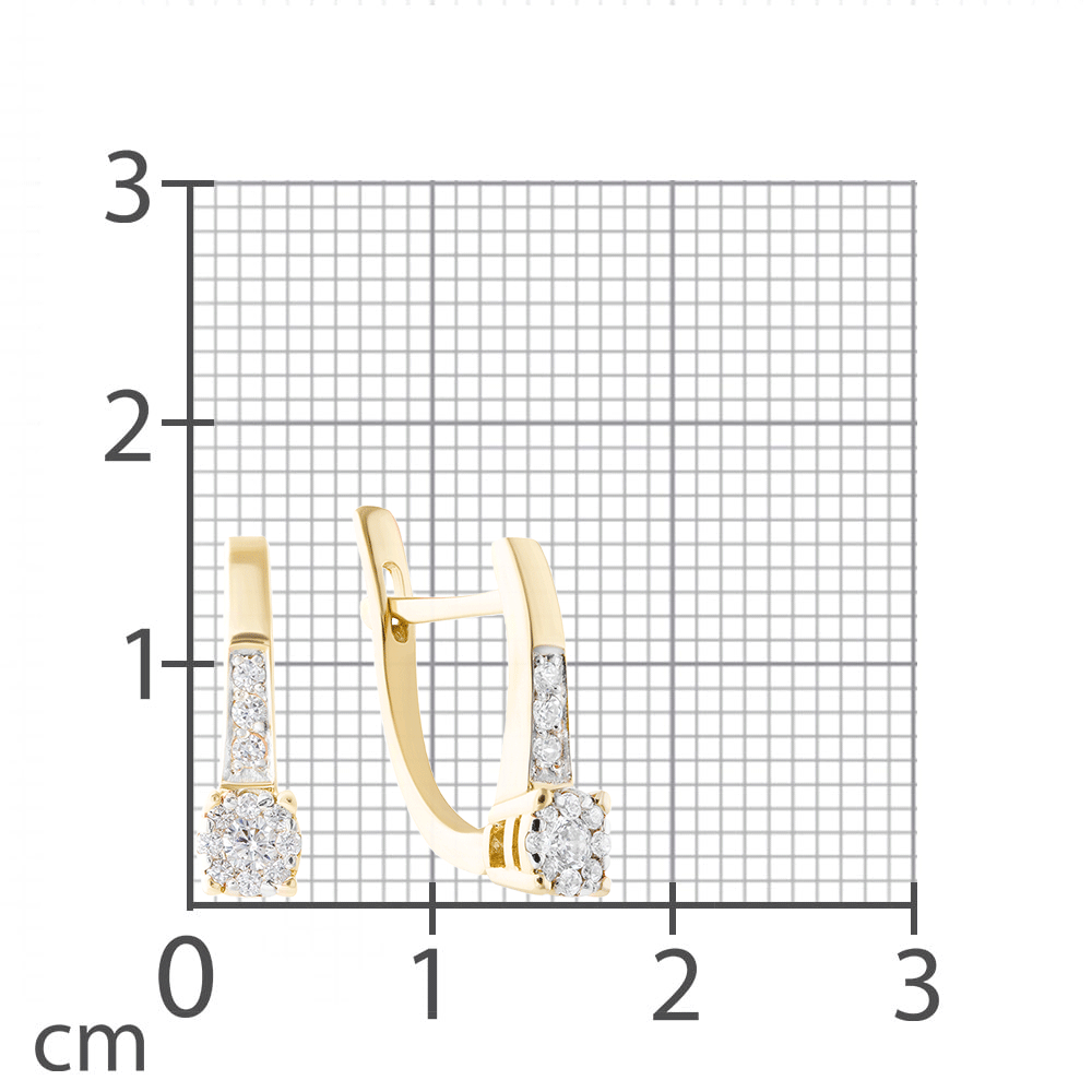 Cercei din aur galben cu pietre Diamant
