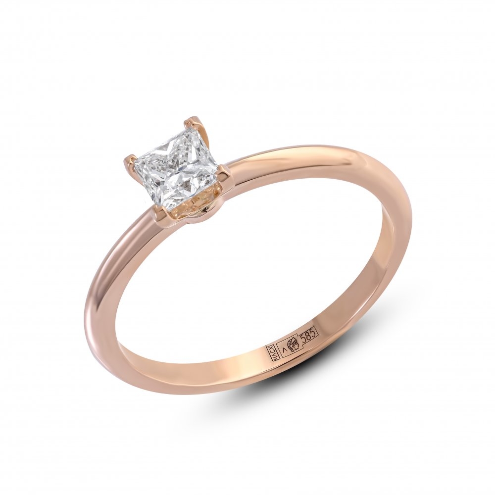 Inel din aur roz cu pietre Diamant