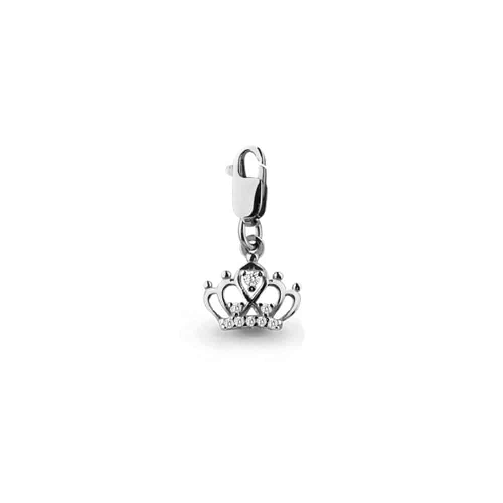 Pandantiv din aur alb cu pietre Cubic Zirconia Incolor