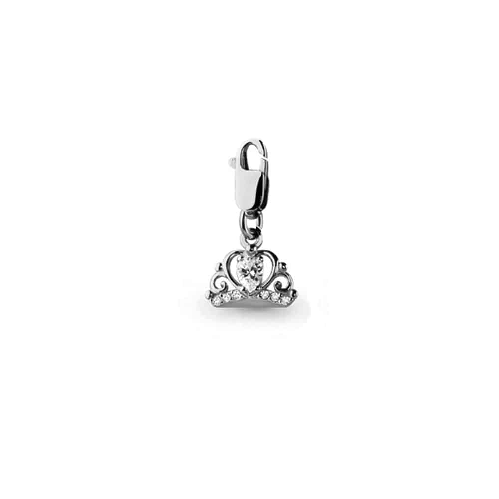 Pandantiv din aur alb cu pietre Cubic Zirconia Incolor