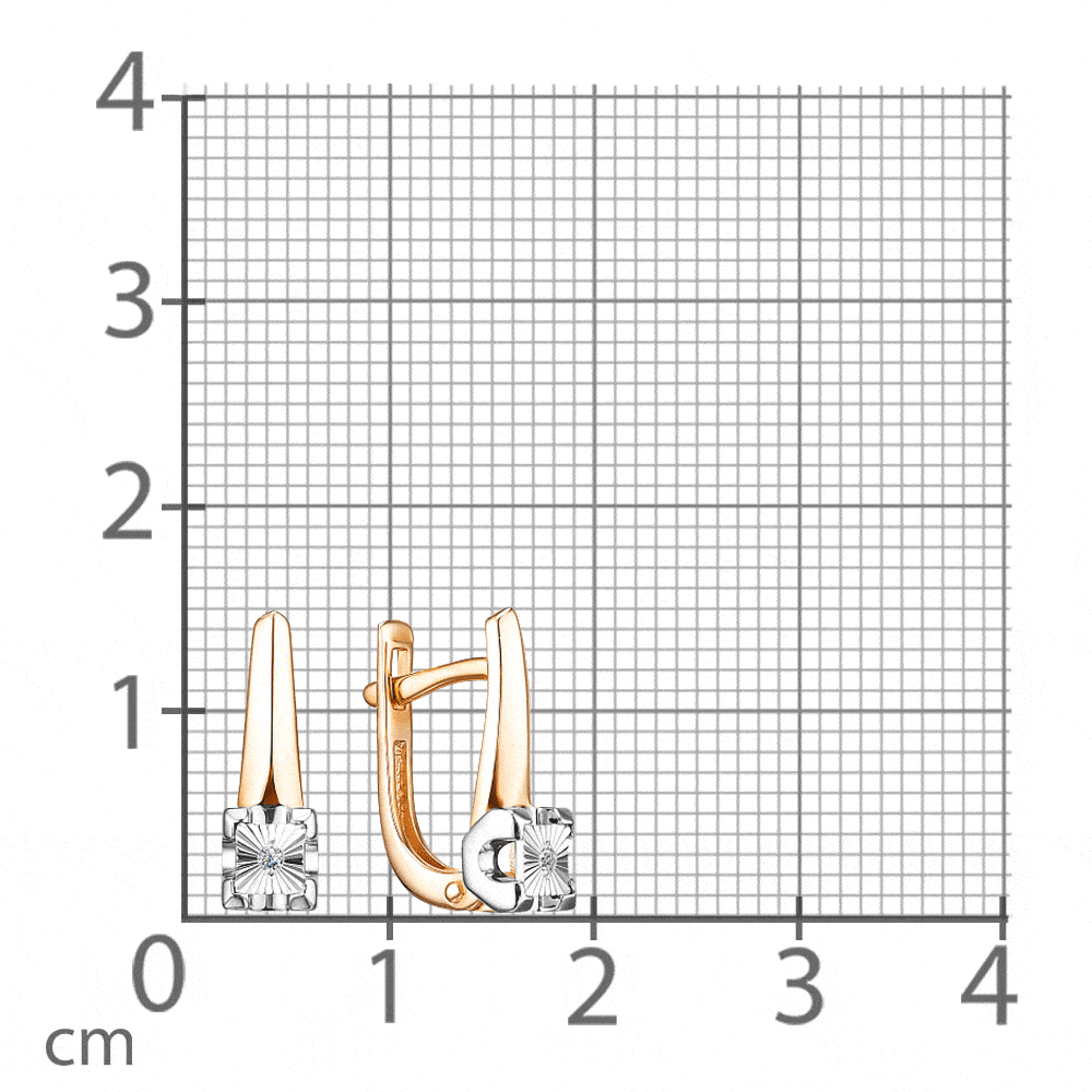 Cercei din aur roz cu pietre Diamant
