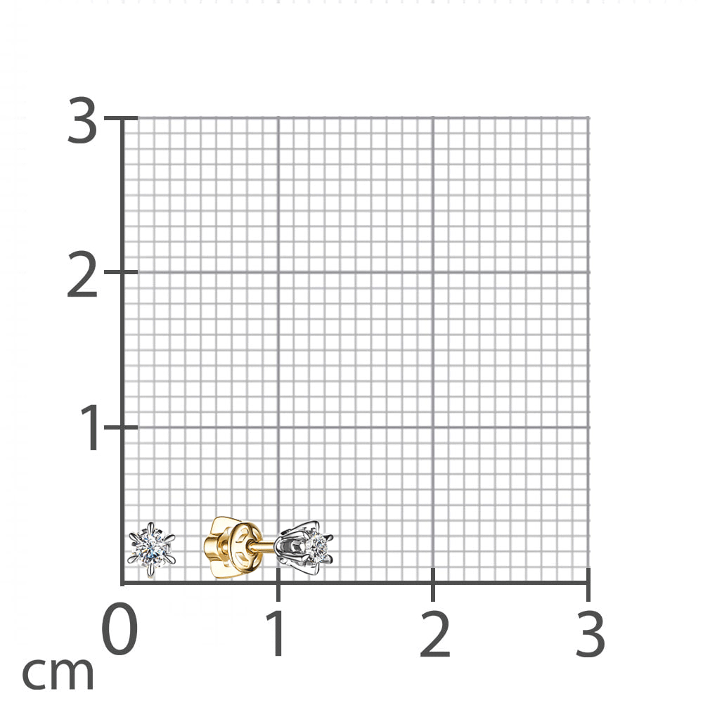 Cercei Pusete din aur galben cu pietre Diamant
