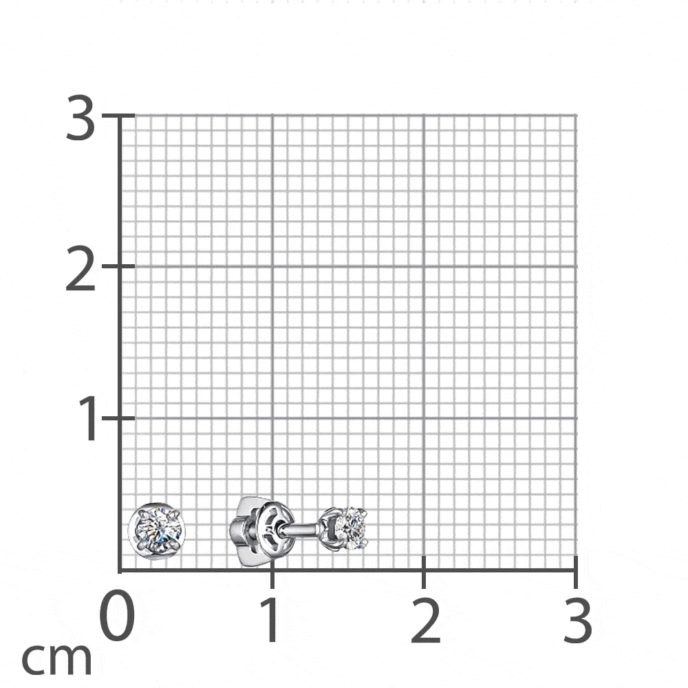 Cercei Pusete din aur alb cu pietre Diamant