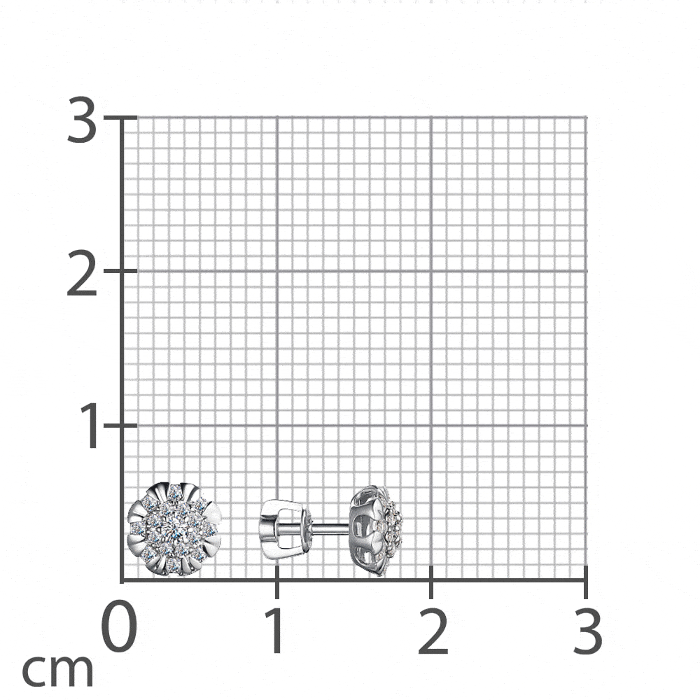 Cercei Pusete din aur alb cu pietre Diamant