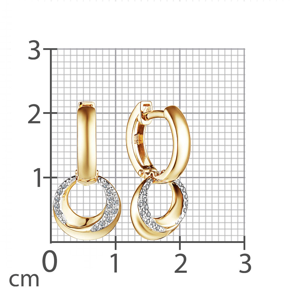 Cercei Creole din aur galben cu pietre Diamant