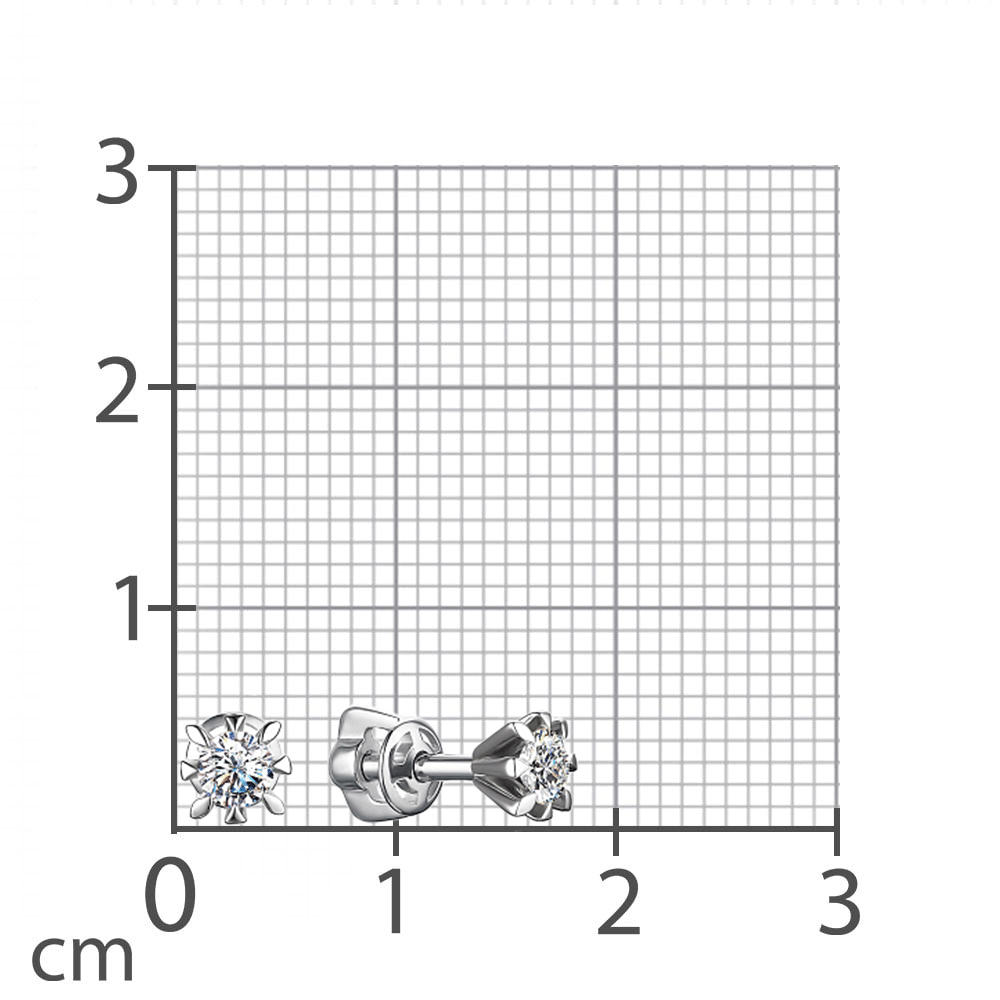 Cercei Pusete din aur alb cu pietre Diamant